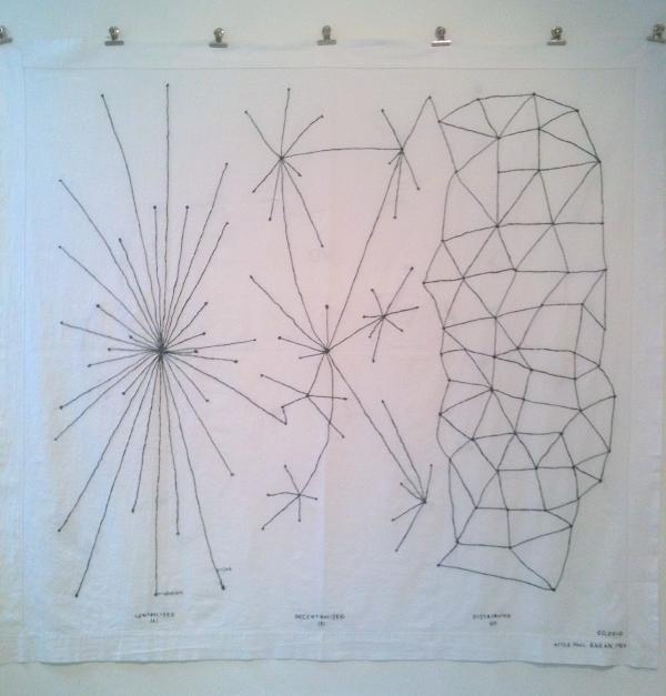 Ele Carpenter, Network Embroidery, After Paul Baran, 2010