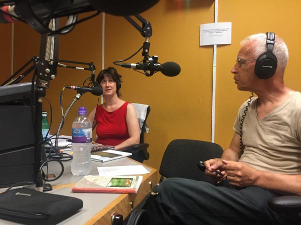 Ele Carpenter and Peter Cusak at Resonance Fm. Photo: Kyoko Tachibana